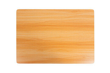 Top view of wood table isolated on white background.
