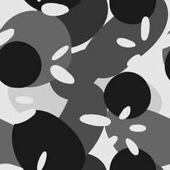 Gray Shapes Summer Vector Seamless Pattern. 