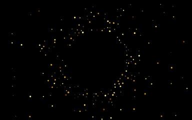 Gold Shine Holiday Vector Black Background. 