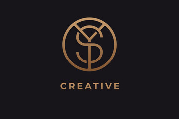 Abstract initial letter S and Y logo,usable for branding and business logos, Flat Logo Design Template, vector illustration