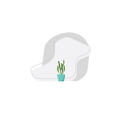 Simple potted plant vector.Great for invitation, greeting card, packages, wrapping, etc. Botanical illustration design.