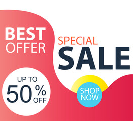 Special Sale up to 50% off Shop Now Label Tag Vector Template Design Illustration