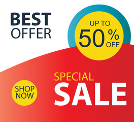 Special Sale up to 50% off Shop Now Label Tag Vector Template Design Illustration