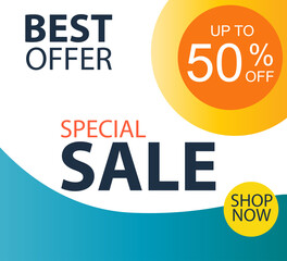 Special Sale up to 50% off Shop Now Label Tag Vector Template Design Illustration