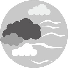 overcast illustration and windy weather