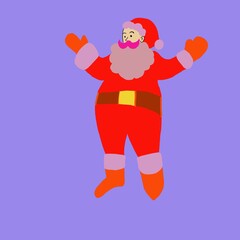 赤い服を着た愉快なサンタクロースのイラスト