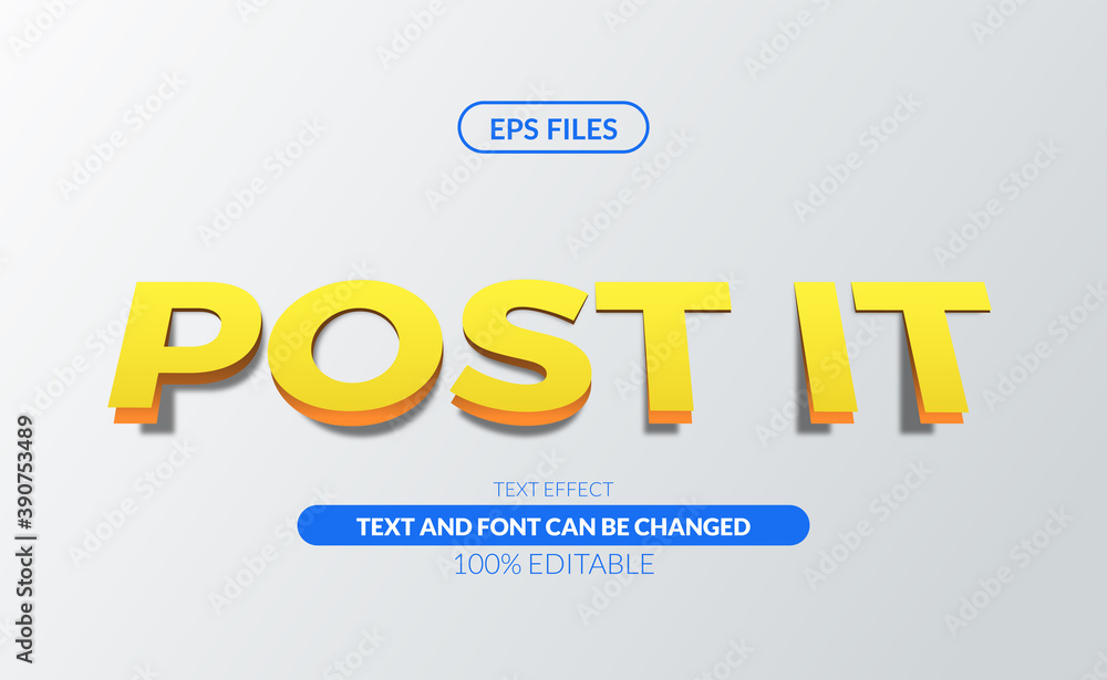 Poster paper editable post it important editable text effect eps file vector