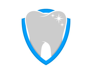 Clean teeth inside the blue shield