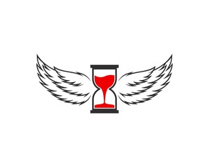 Simple hour glass with spread wings
