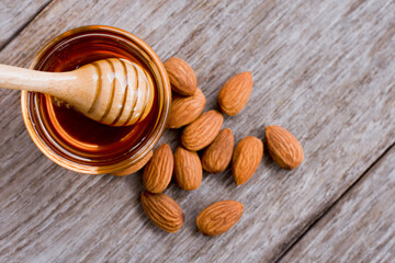 Almond nuts and honey