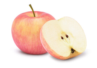 red and yellow apples isolated on white