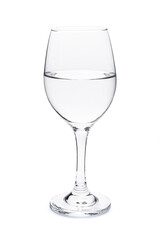 Pure natural mineral wine glass isolated on white background.