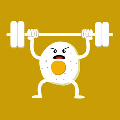 Illustration vector graphic of gym sunny side up to fit for icon or logo gym, supplement, food nutrition, etc