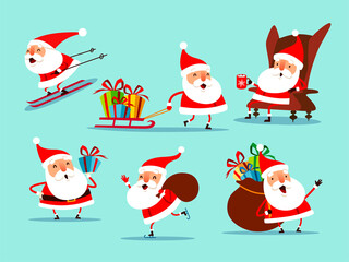 Collection of Christmas Santa Claus. A variety of Santa Claus for Christmas design.