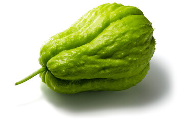 Fresh chayote (Sechium edulis) also known as mirliton, choko, chou chou or chuchu, isolated on white background.