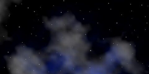 Dark BLUE vector texture with beautiful stars.