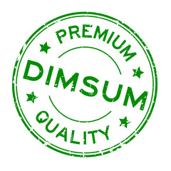 Grunge green premium quaity dimsum word round rubber seal stamp on white background