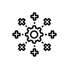 Black line icon for system