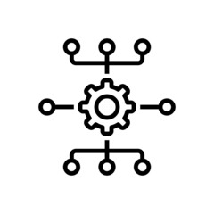 Black line icon for system