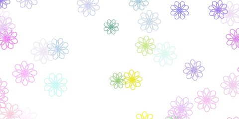 Light Multicolor vector natural backdrop with flowers.