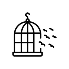 Black line icon for freedom