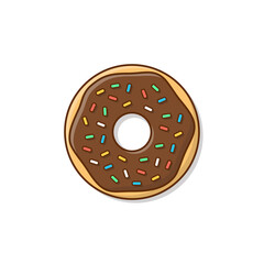 Tasty Donut With Glaze Vector Icon Illustration. Cute, Colorful And Glossy Donuts With Glaze And Powder