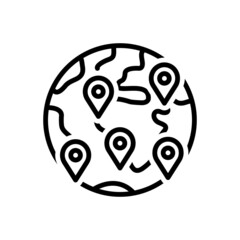 Black line icon for everywhere