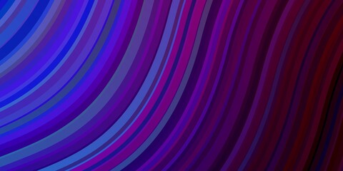 Dark Blue, Red vector background with curves.