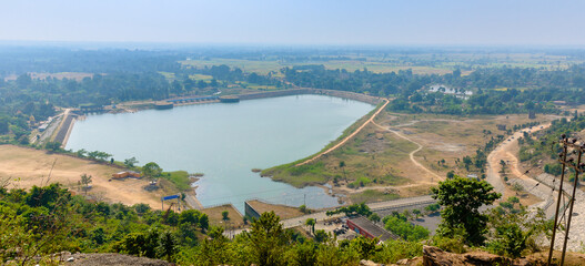 Aerial View of Lower Dam at Ajodhya Hills, Purulia.