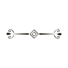 decorative swirl divider with diamond figure monochrome