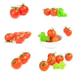 Group of cherry on a white background clipping path