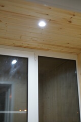 Daylight lamp built into the wooden ceiling.  LED. Light