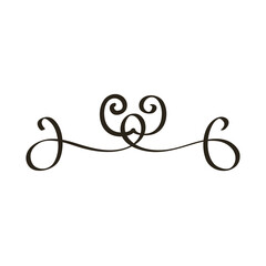 decorative swirl divider monochrome icon