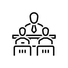 Black line icon for principal