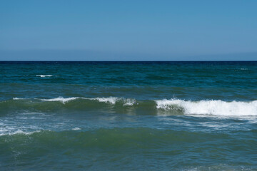 Beautiful sea scene, Seascape background, Blue sea, Waves