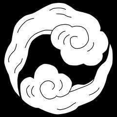 家紋　二つ雲巴