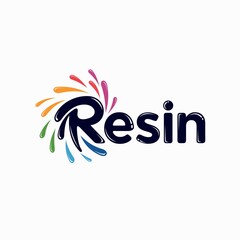 Fototapeta na wymiar Resin logo with splash, resin lettering vector