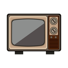 old retro tv isolated icon