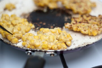 Frying Corn Pancakes