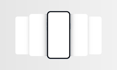 Smartphone frame mockup with blank app screens. Mobile app design concept for showcasing screenshots. Vector illustration