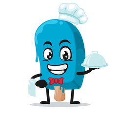 vector illustration blue ice cream on stick mascot or character 