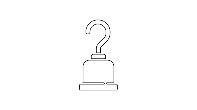 Black line Pirate hook icon isolated on white background. 4K Video motion graphic animation