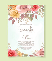 Beautiful wedding invitation card template