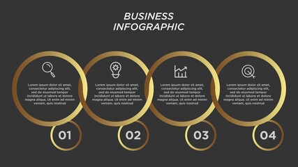 Modern elegant 4 options infographic. Vector illustration template with icons.