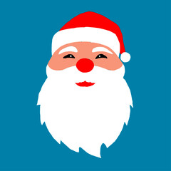 vector illustration of santa claus head, cute christmas day, icon signs and symbols
