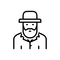 Black line icon for israeli