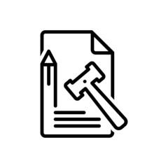 Black line icon for principle