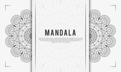 Mandala background with floral ornament pattern. Hand drawn mandala design. Vector mandala template for decoration invitation, cards, wedding, logos, cover, brochure, flyer, banner.