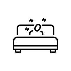 Black line icon for asleep