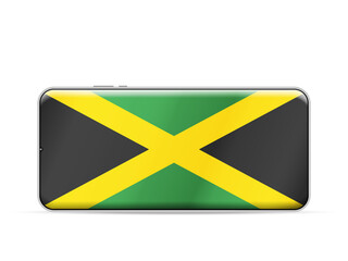 Jamaica flag on smartphone screen